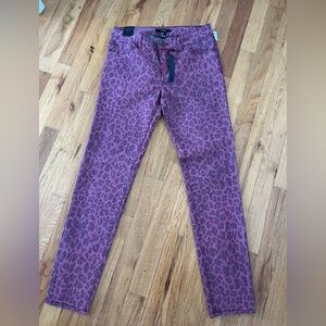 EXCELLENT new condition with tags pink leopard  jeans size 29 waist 29 length